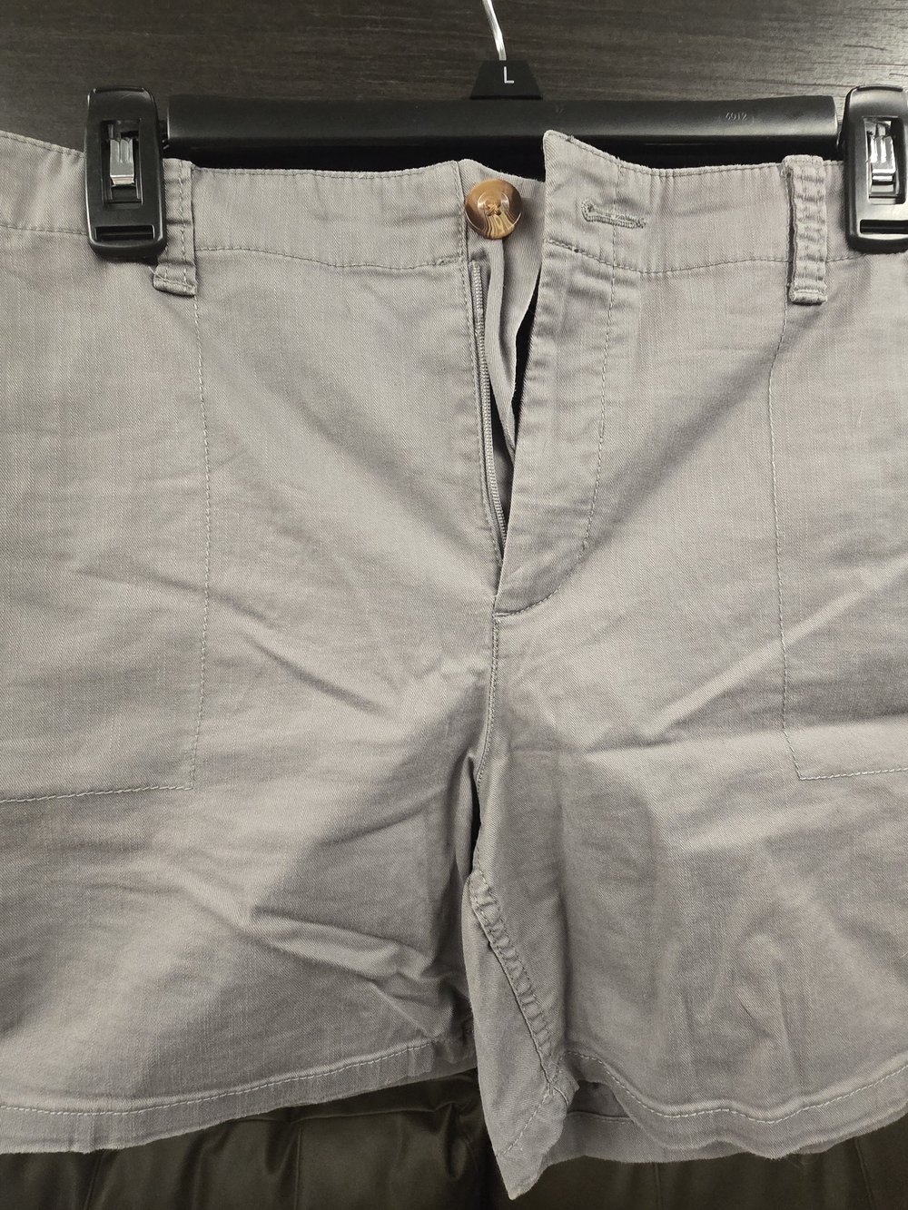 Dockers Gray Flat-Front Womens Shorts, Size 12
